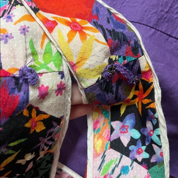 Anthropologie Floral Patchwork Tiered Cutout Maxi Dress Size 14 - Picture 13 of 13